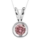 1/2 Ct. T.w. Color-enhanced Pink Diamond Solitaire Pendant Necklace