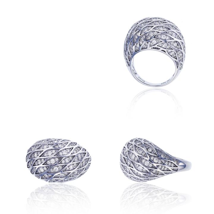 Sterling Silver Rhodium Bee Hive Fashion Ring