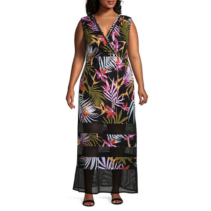 Spense Sleeveless Floral Maxi Dress-plus
