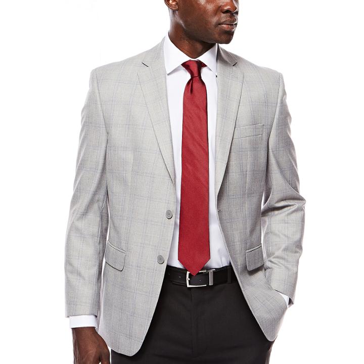 Collection By Michael Strahan Gray Plaid Sport Coat - Classic Fit