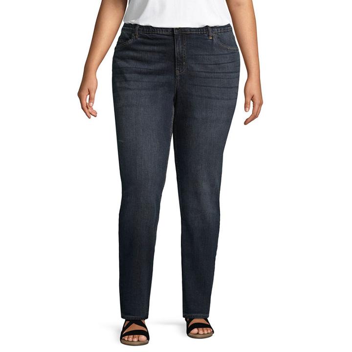 Liz Claiborne Flexi Fit Denim Pant - Plus