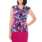Black Label By Evan-picone Sleeveless Cowl Neck Jersey Blouse
