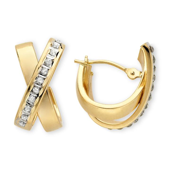 Diamond Fascination&trade; 14k Yellow Gold X Earrings