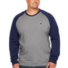 Izod Advantage Raglan Color Block Crew Long Sleeve Sweatshirt Big And Tall