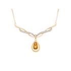 Womens Yellow Citrine Gold Over Silver Pendant Necklace