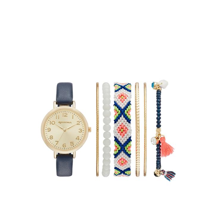 Arizona Womens Black 7-pc. Watch Boxed Set-fmdarz161