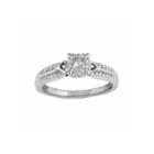 Hallmark Diamonds Hallmark Bridal Womens 1/3 Ct. T.w. Genuine Princess White Diamond 10k Gold Engagement Ring