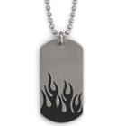 Men's Flame Dog Tag Stainless Steel