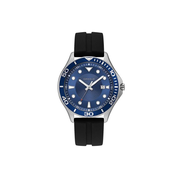 Caravelle Mens Black Strap Watch-43b155