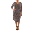 24/7 Comfort Apparel Abstract Printed Wrap Dress-plus