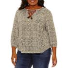 A.n.a 3/4 Sleeve Peasant Top Plus