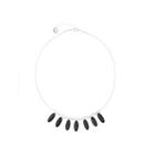 Liz Claiborne 1820 Frontal Collar Black & Silver-tone Necklace