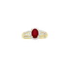 Lab-created Red Ruby And Diamond Accent Cocktail Ring In 10k Gold