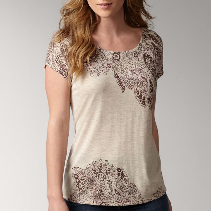 Liz Claiborne Placed Print Tee