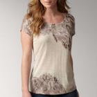 Liz Claiborne Placed Print Tee