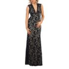 Sleeveless Lace Evening Gown With Cutout Back