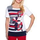 Alfred Dunner Americas Cup Short Sleeve Square Neck T-shirt-womens