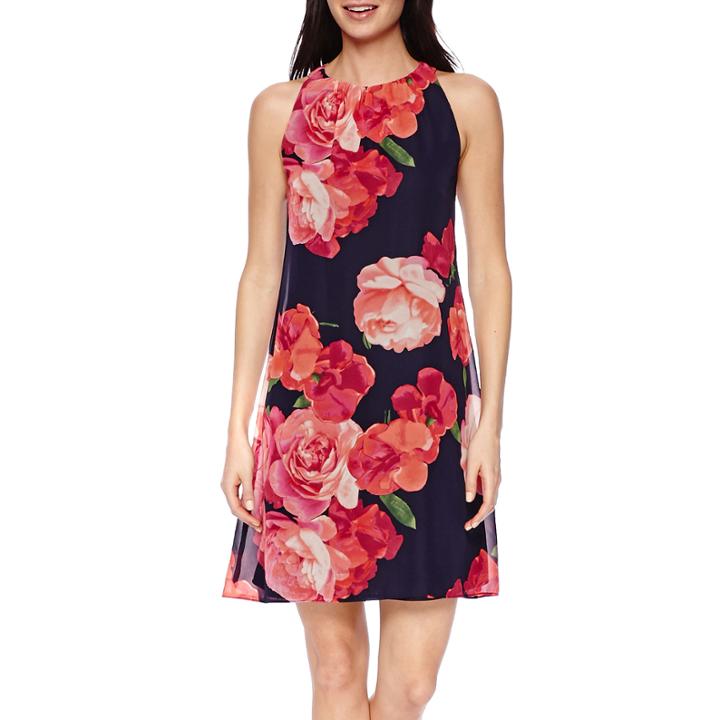 Jessica Howard Sleeveless Rose Floral Shift Dress