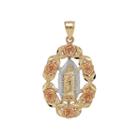 Tesoro&trade; 14k Tri-tone Lady Of Guadalupe With Rose Border Pendant