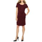 Robbie Bee Short Sleeve Waves Sheath Dress-petites
