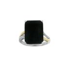 Womens Diamond Accent Black Onyx Gold Over Silver Halo Ring