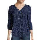St. John's Bay 3/4-sleeve V-neck Woven Blouse - Tall
