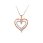 Womens 1/10 Ct. T.w. Diamond 14k Rose Gold Over Silver Heart Pendant Necklace