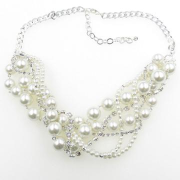 Vieste Rosa Vieste Fashion Pearl Womens Brass Collar Necklace