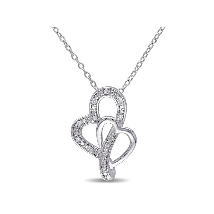 Womens Diamond Accent Diamond Accent Sterling Silver Pendant Necklace