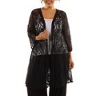 24/7 Comfort Apparel Elegant Lace Cardigan Plus