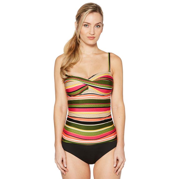 Coastal Zone By Jantzen Stripe Tankini Swimsuit Top