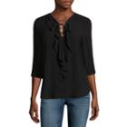 A.n.a Long Sleeve Rayon Blouse