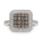 Limited Quantities 1/2 Ct. T W. White And Color-enhanced Champagne Diamond Sterling Silver Ring