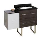37.75-in. W Floor Mount White-dawn Grey Vanity Setfor 3h8-in. Drilling Black Galaxy Top White Um Sink