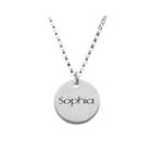 Personalized Sterling Silver Mini Engraved Name Disc Pendant Necklace