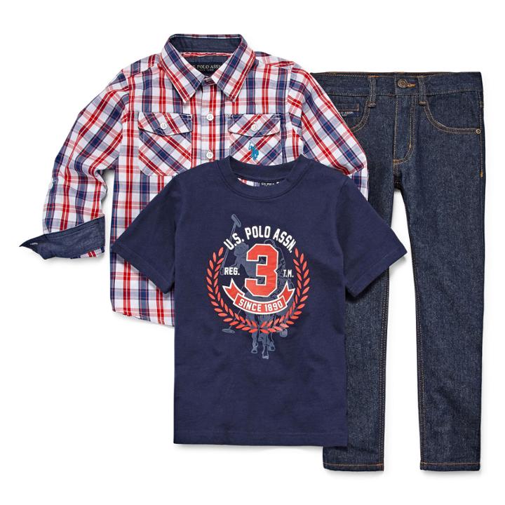 Us Polo Assn. 3-pc. Ls Woven Set