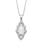 Genuine Moonstone And Lab-created White Sapphire Pendant Necklace