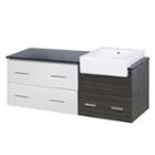 60.75-in. W Wall Mount White-dawn Grey Vanity Setfor 3h8-in. Drilling Black Galaxy Top