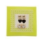 Capelli Of New York Gold-tone Owl Heart And Stone 3-pr. Stud Earring Set
