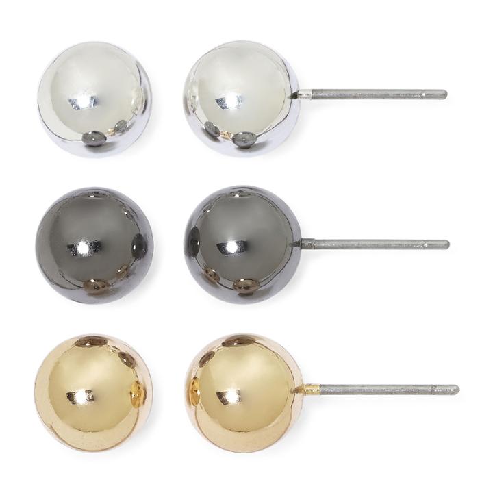 Sensitive Ears 3-pr. Ball Stud Earring Set