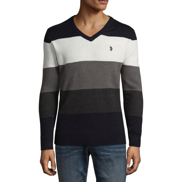 U.s. Polo Assn. V Neck Long Sleeve Jersey Pullover Sweater