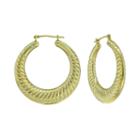 Prestige Gold&trade; 14k Yellow Gold Over Resin Ribbed Hoop Earrings
