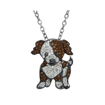 Animal Planet&trade; Crystal Sterling Silver Mutt Pendant Necklace