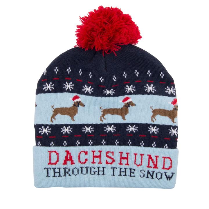 Wembley Dachshund Through The Snow Beanie