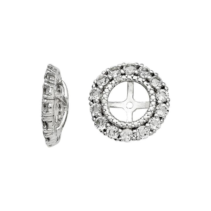 Diamond Accent And Genuine White Topaz Sterling Silver Earring Jackets
