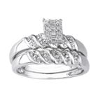 1/10 Ct. T.w. Sterling Silver Diamond Bridal Ring Set