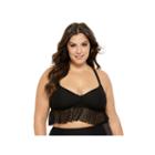Costa Del Sol Solid Flounce Swimsuit Top-juniors Plus