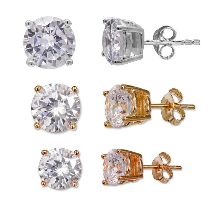 Silver Treasures 3-pc. Earring Sets