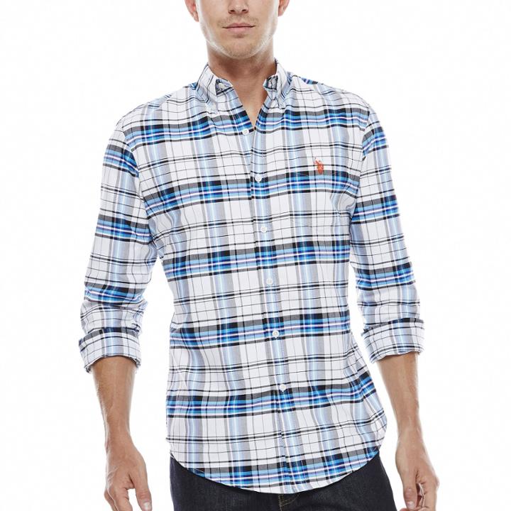 U.s. Polo Assn. Long-sleeve Plaid Oxford Shirt