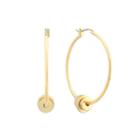Liz Claiborne Gold-tone Bead Hoop Earrings